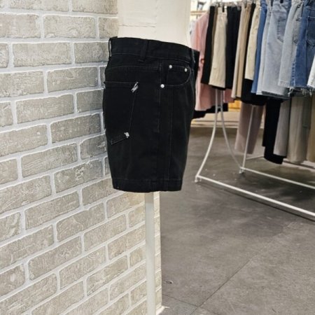 절개 데님 숏 팬츠