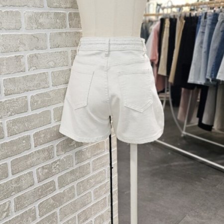 허리 레이스 데님 숏 팬츠