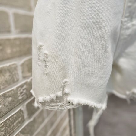 밑단 데끼 데님 숏 팬츠