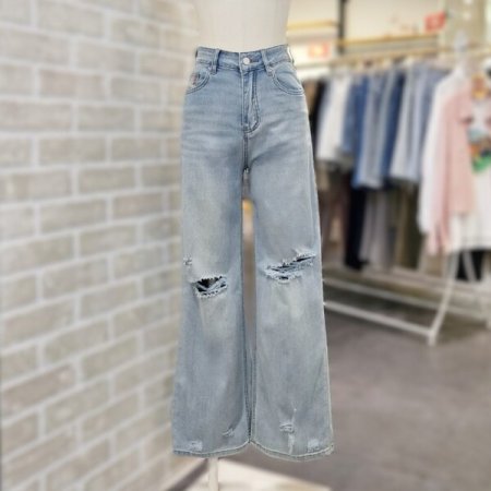 데미지 데님 팬츠