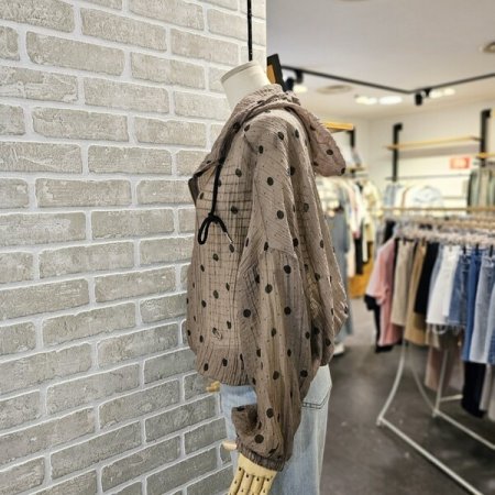 도트 시스루 점퍼