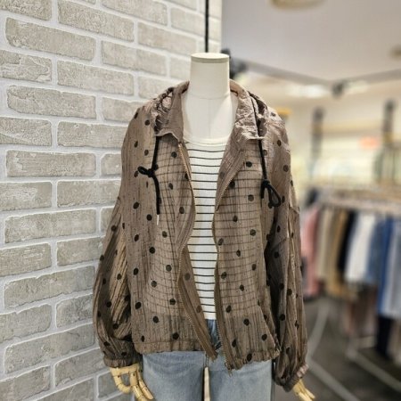 도트 시스루 점퍼