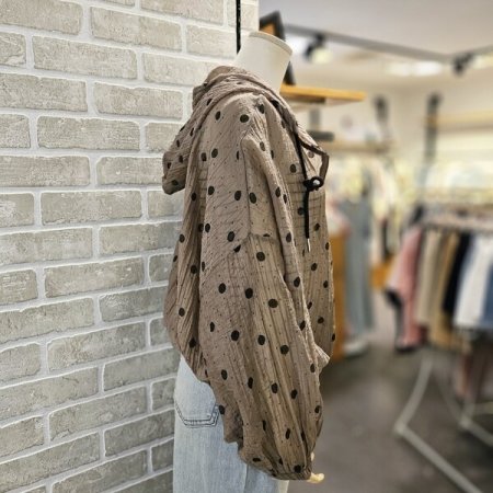 도트 시스루 점퍼