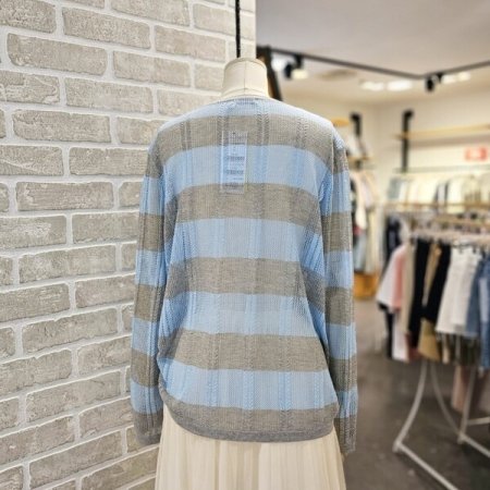 루즈핏 스트라이프 니트