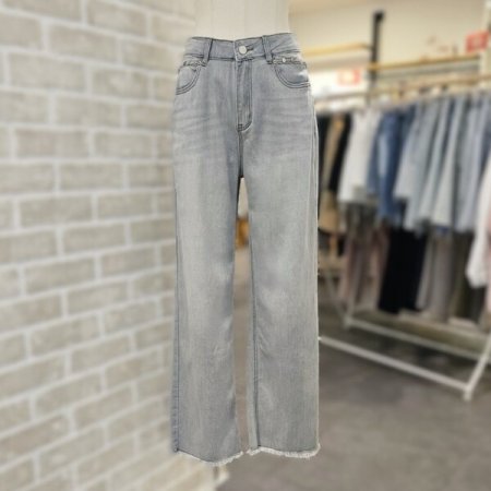 그레이 리벳 데님 팬츠