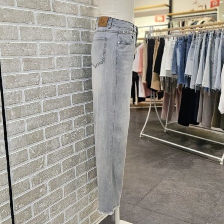 그레이 리벳 데님 팬츠