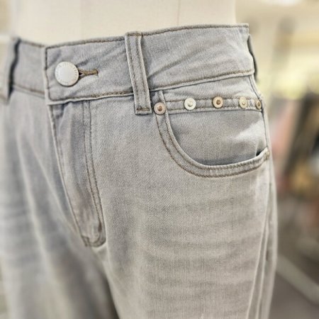 그레이 리벳 데님 팬츠