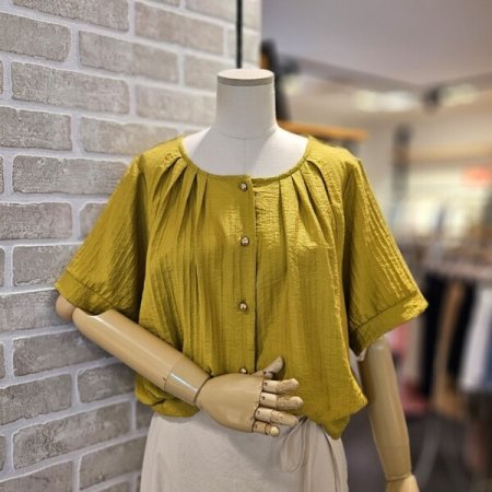 라운드 금속 블라우스