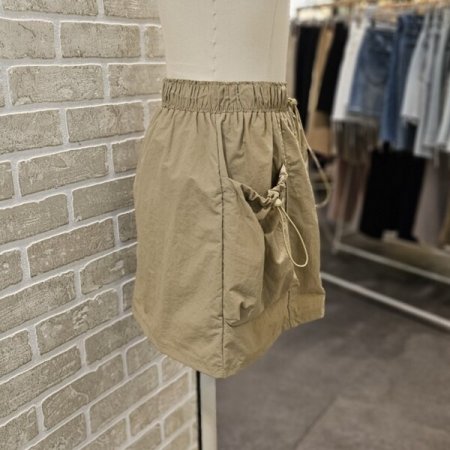 스트링 미니 카고 스커트