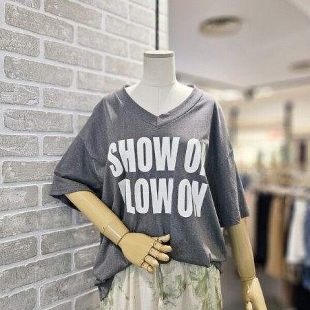 브이넥 피그먼트 티셔츠