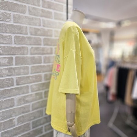 형광 스마일 프린트 티셔츠