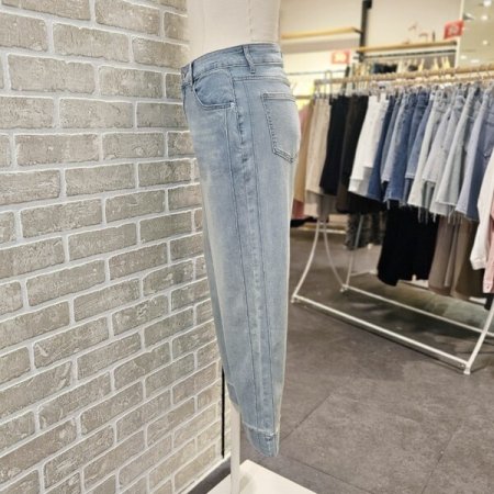 8부 스판 데님 팬츠