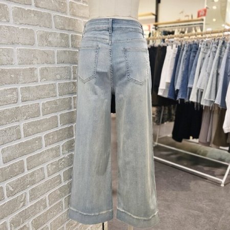 8부 스판 데님 팬츠