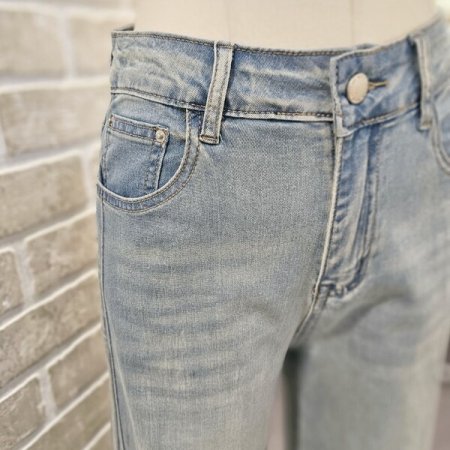 8부 스판 데님 팬츠