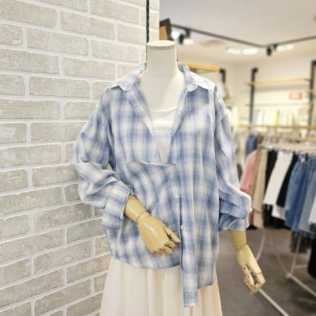 슬리브리스 세트 체크 남방