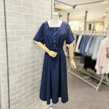 스퀘어넥 스트링 원피스