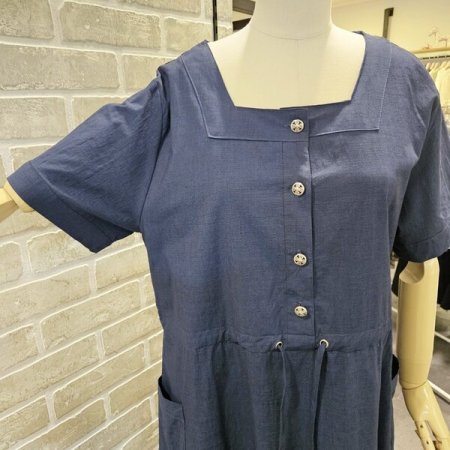 스퀘어넥 스트링 원피스