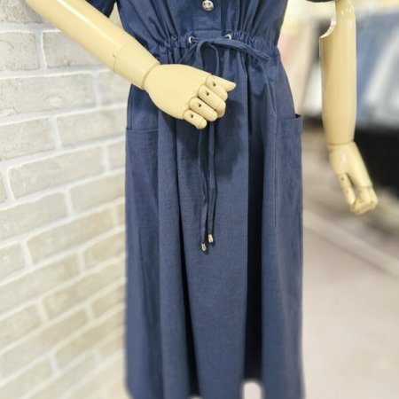 스퀘어넥 스트링 원피스