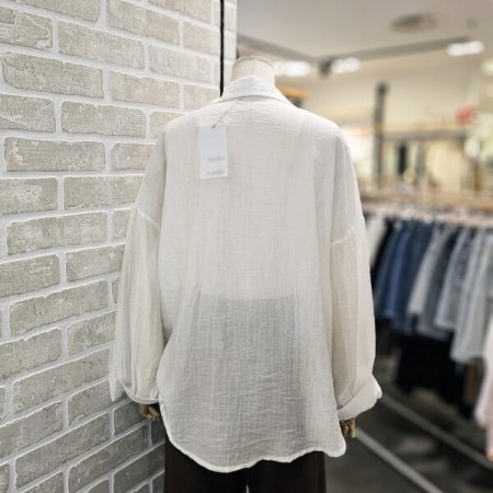 금속 장식 시스루 주름 남방