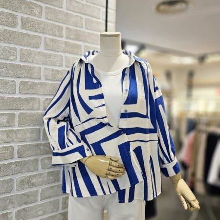 나염 칠부 소매 남방