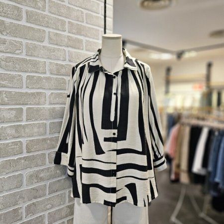 나염 칠부 소매 남방