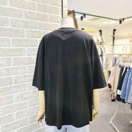 호피 나염 브이넥 티셔츠