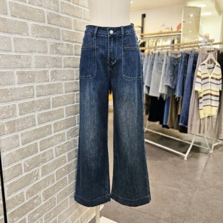 와이드 스판 데님 팬츠