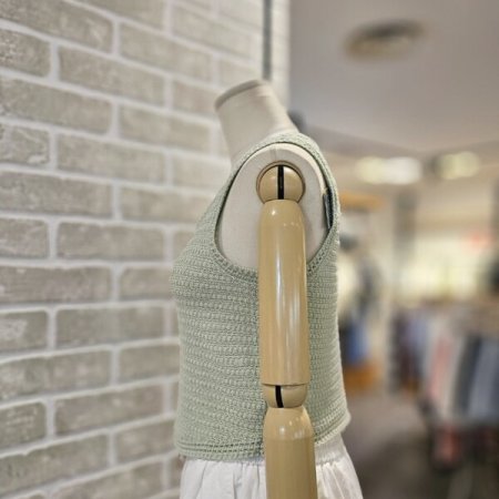 그물 니트 베스트 슬리브리스