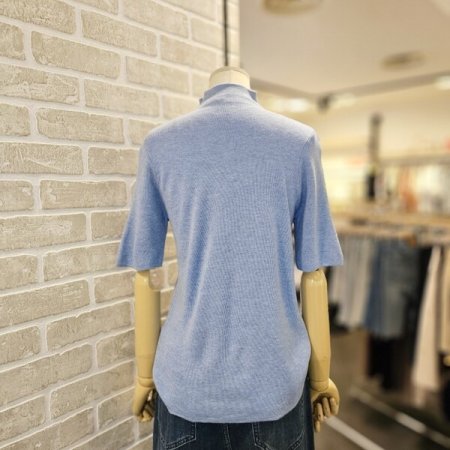 울 혼방 5부 소매 니트