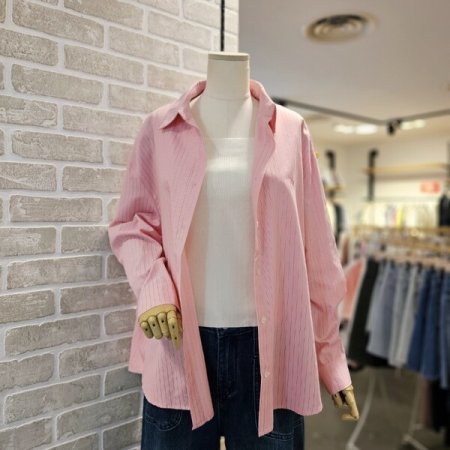 자수 스트라이프 남방