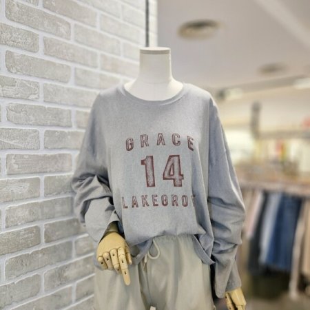 박시 크롭 긴팔 티셔츠