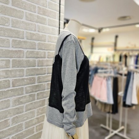 레이스 탑 레이어드 니트