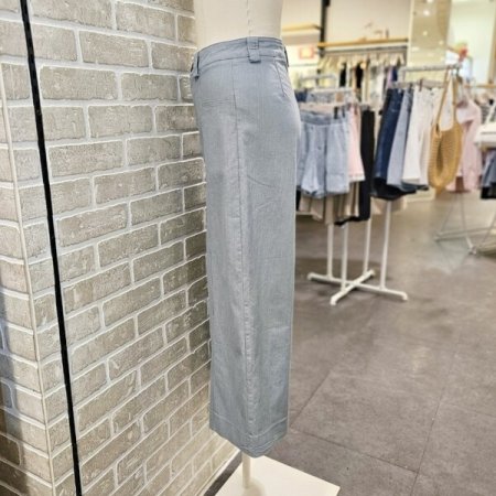 면 슬랍 와이드 팬츠