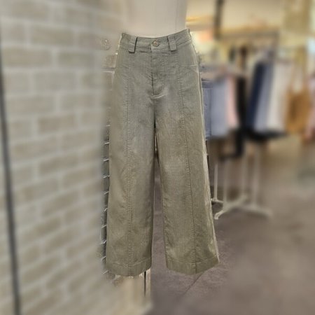 면 슬랍 와이드 팬츠