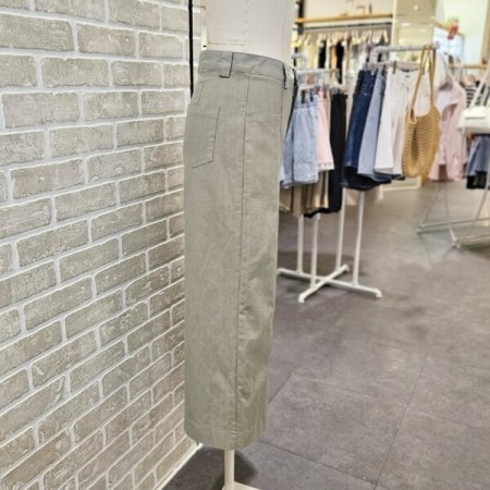 면 슬랍 와이드 팬츠