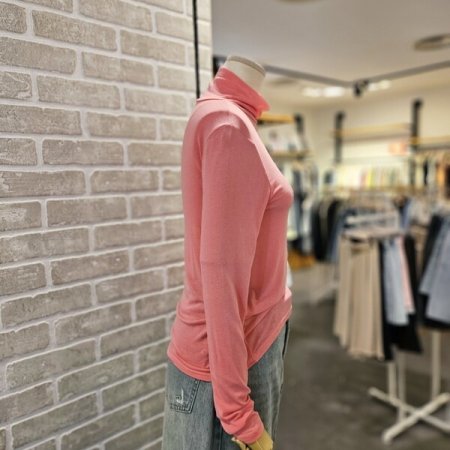 거즈 목 폴라 티셔츠