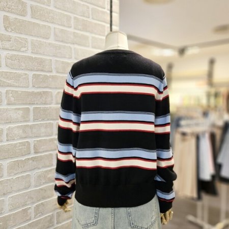 배색 단가라 가디건