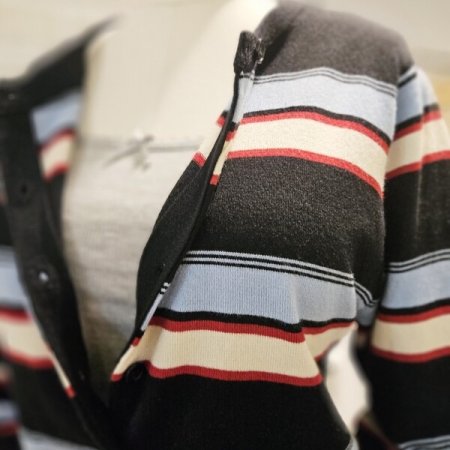 배색 단가라 가디건