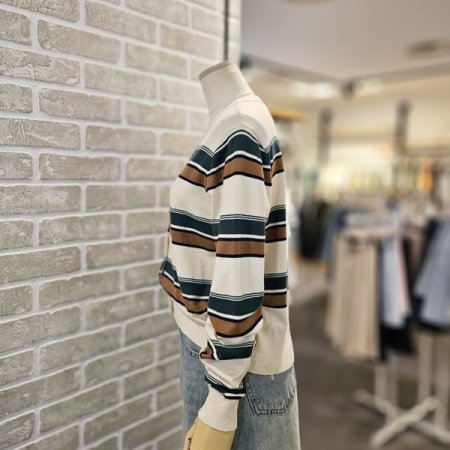 배색 단가라 가디건