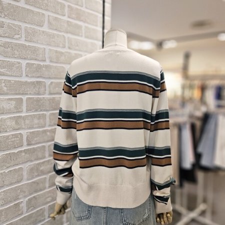 배색 단가라 가디건