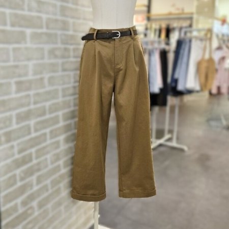 밑단 커프스 일자 통 팬츠