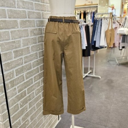 밑단 커프스 일자 통 팬츠