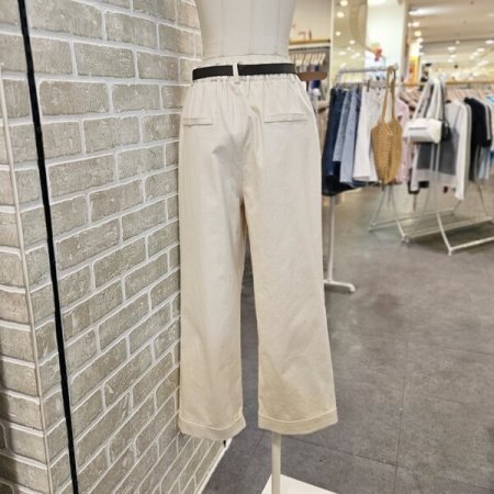 밑단 커프스 일자 통 팬츠