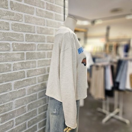 나염 크롭 티셔츠