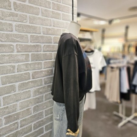 나염 크롭 티셔츠