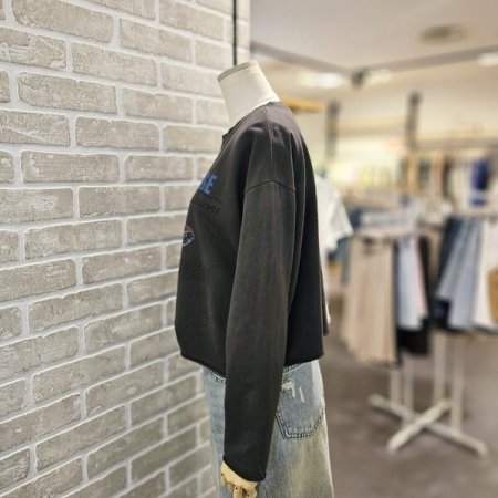 나염 크롭 티셔츠