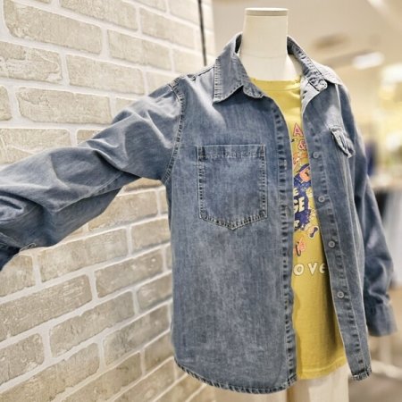 아웃 포켓 데님 남방