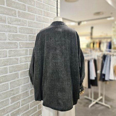 레코브 포켓 자수 데님 남방