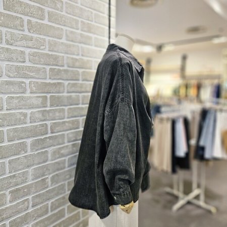 레코브 포켓 자수 데님 남방