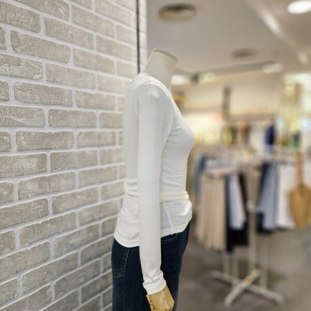 스퀘어넥 골지 티셔츠